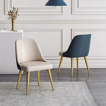 PU Leather Upholstered Dining Room Chair Table Chair Gold Leg